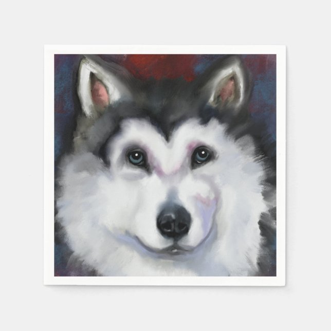 ALASKAN MALAMUTE   SERVIETTE (Vorderseite)
