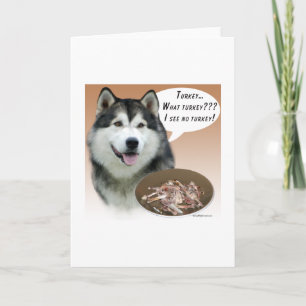 Alaskan Malamute Türkei Feiertagskarte