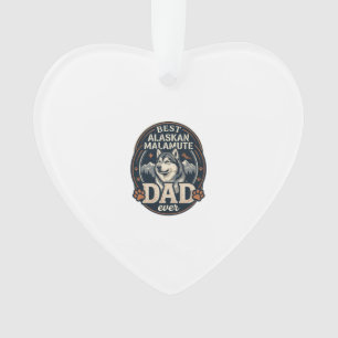 Alaskan Malamute Vater Hund Portrait Berge Abzeich Ornament