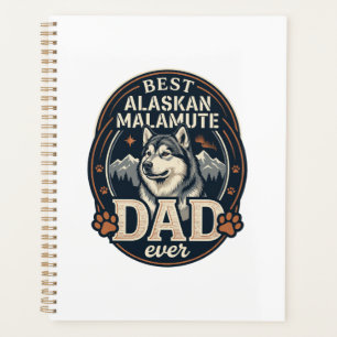 Alaskan Malamute Vater Hund Portrait Berge Abzeich Planer