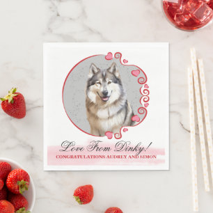 Alaskan Malamute Wedding Napkins mit Hunden Foto Serviette