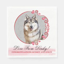 Alaskan Malamute Wedding Napkins mit Hunden Foto Serviette