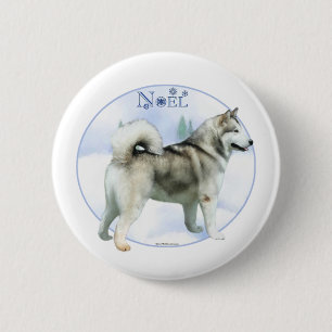 Alaskan Malamute Weihnachten - Schaltfläche Button