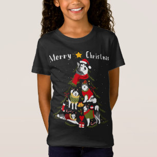 Alaskan Malamute Weihnachtsbaum Xmas Dog Lover T-Shirt
