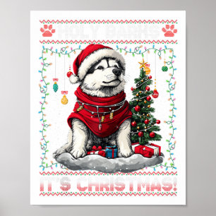 Alaskan Malamute Weihnachtsbaumdekorationen Dog Lo Poster