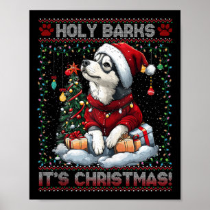 Alaskan Malamute Weihnachtsbaumdekorationen Dog Lo Poster