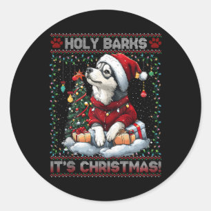 Alaskan Malamute Weihnachtsbaumdekorationen Dog Lo Runder Aufkleber