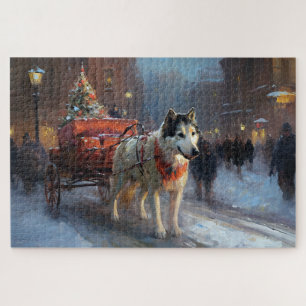 Alaskan Malamute Weihnachtsfest Saison