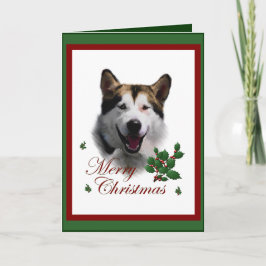 Alaskan Malamute Weihnachtsgeschenke Feiertagskarte