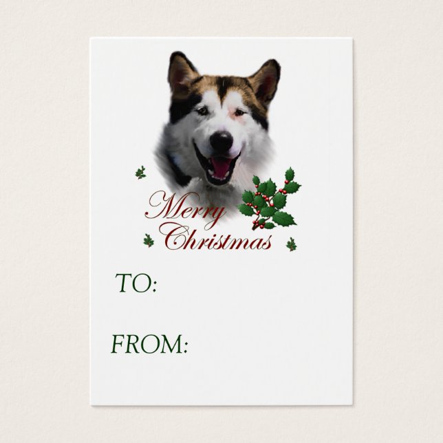 Alaskan Malamute Weihnachtsgeschenke Namensschilde (Vorderseite)