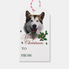 Alaskan Malamute Weihnachtsmarken Geschenkanhänger