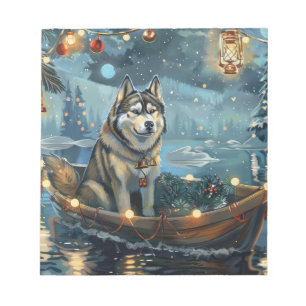 Alaskan Malamute Weihnachtsreise Notizblock