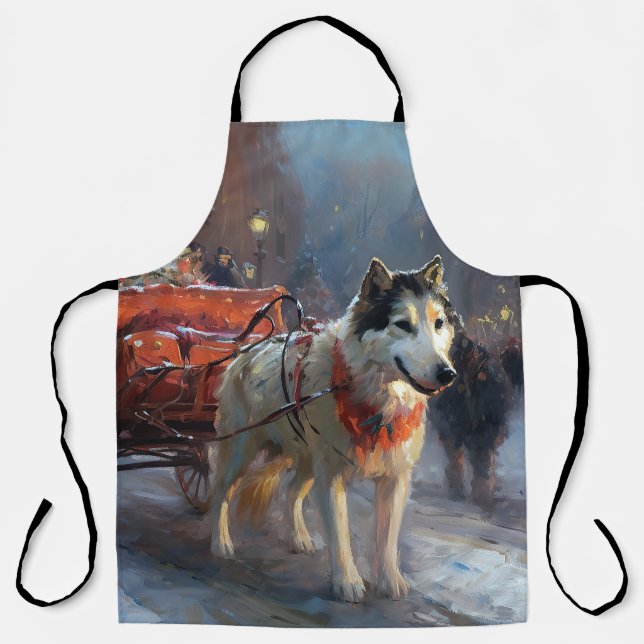 Alaskan Malamute Weihnachtssaison Schürze (Vorderseite)