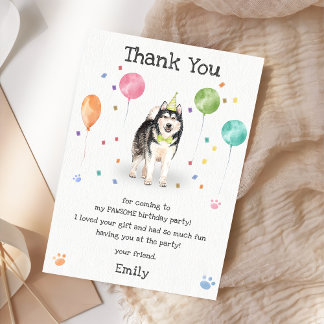 Alaskan Malamute Welpen Hund Geburtstag Danke Kart Einladung