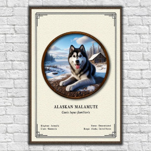 Alaskan Malamute Zoologie-Serie Poster