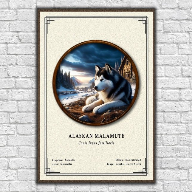Alaskan Malamute Zoology Series Poster (Von Creator hochgeladen)