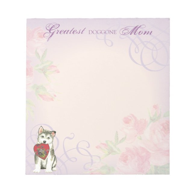 Alaskan Malemute Heart Mama Notizblock (Vorderseite)