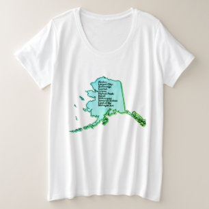 Alaskan Map und Fakten Große Größe T-Shirt