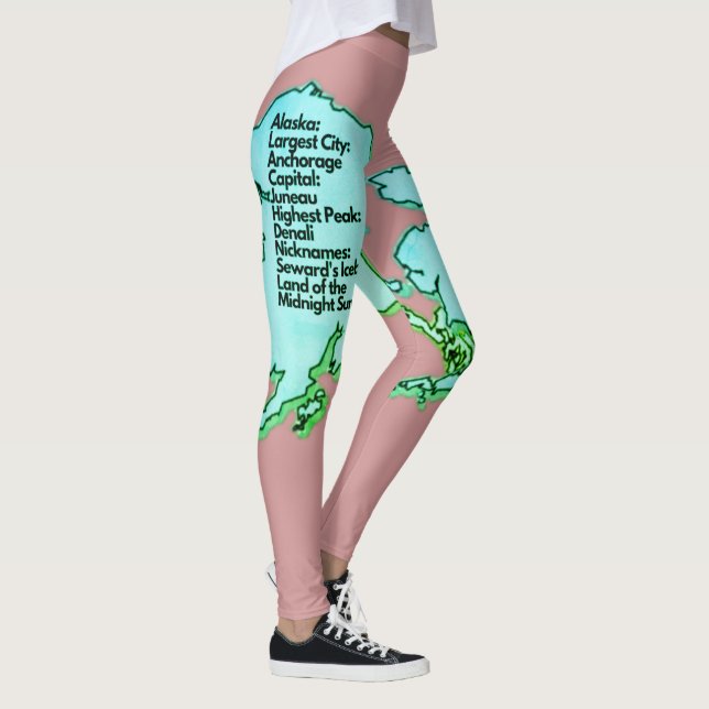 Alaskan Map und Fakten Leggings (Rechts)