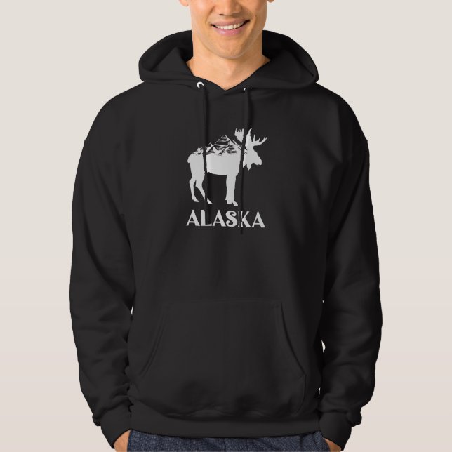 Alaskan Moose Design für Alaska Liebhaber Hoodie (Vorderseite)