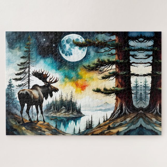 Alaskan Moose Stehend auf der Bergkette (Horizontal)