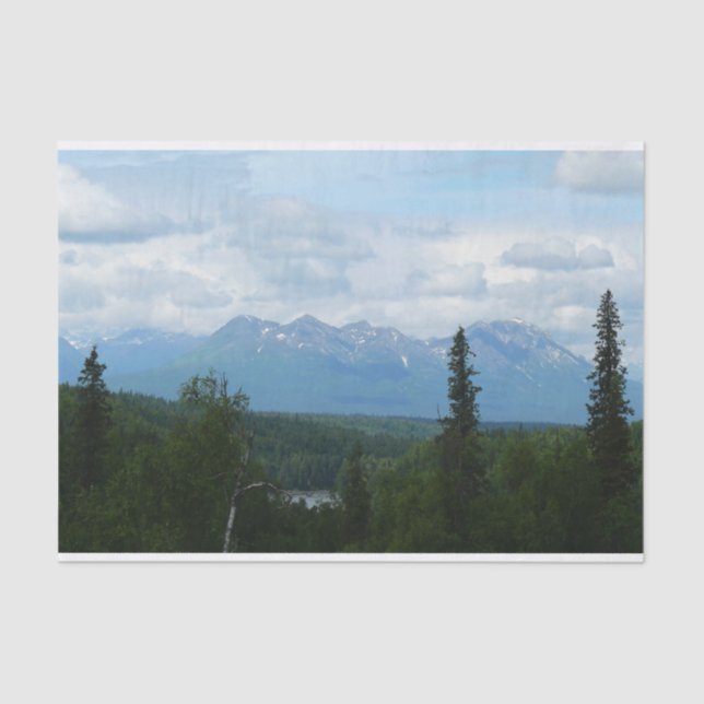 Alaskan Mountain Range Panorama Fotografie Seidenpapier (Vorderseite)