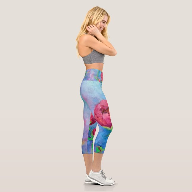 Alaskan Peonies Capri Leggings (Rechts)