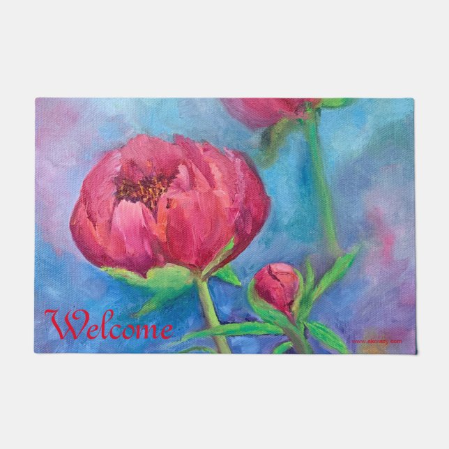 Alaskan Peonies Doormat Fußmatte (Vorderseite)