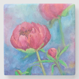 Alaskan Peonies Marble Untersetzer