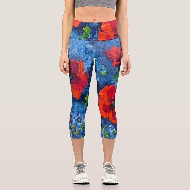 Alaskan Poppies Capri Leggings (Vorderseite)