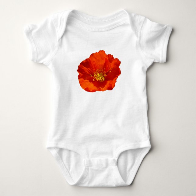 Alaskan Red Poppy Colorful Blume Baby Strampler (Vorderseite)