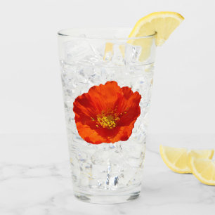 Alaskan Red Poppy Colorful Blume Glas