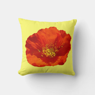 Alaskan Red Poppy Colorful Blume Kissen