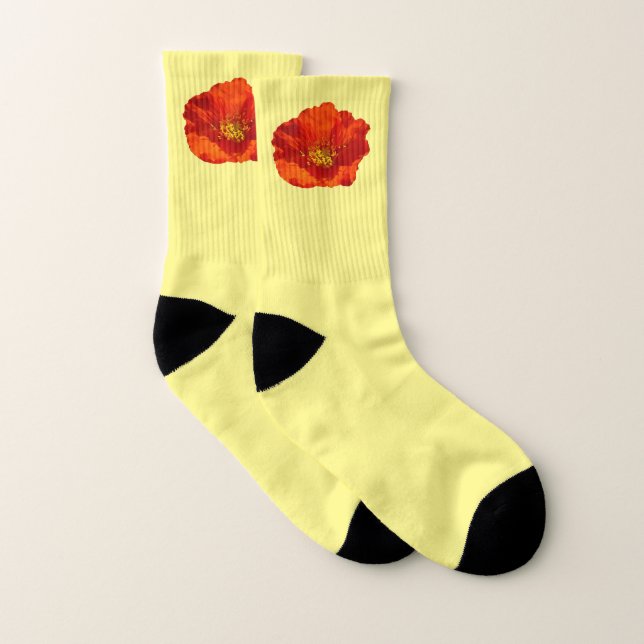 Alaskan Red Poppy Colorful Blume Socken (Paar)