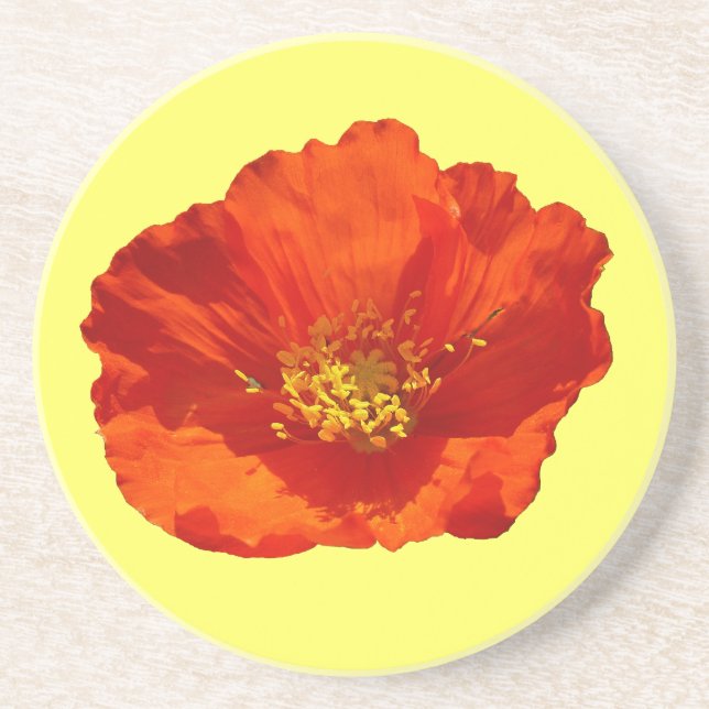 Alaskan Red Poppy Colorful Blume Untersetzer (Vorne)