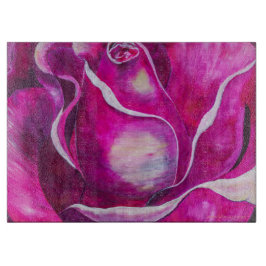 Alaskan Rose Glass Cutting Board 15"x11" Schneidebrett