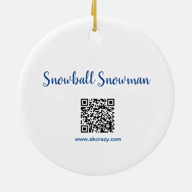Alaskan Snowball Snowman Keramik Ornament (Hinten)