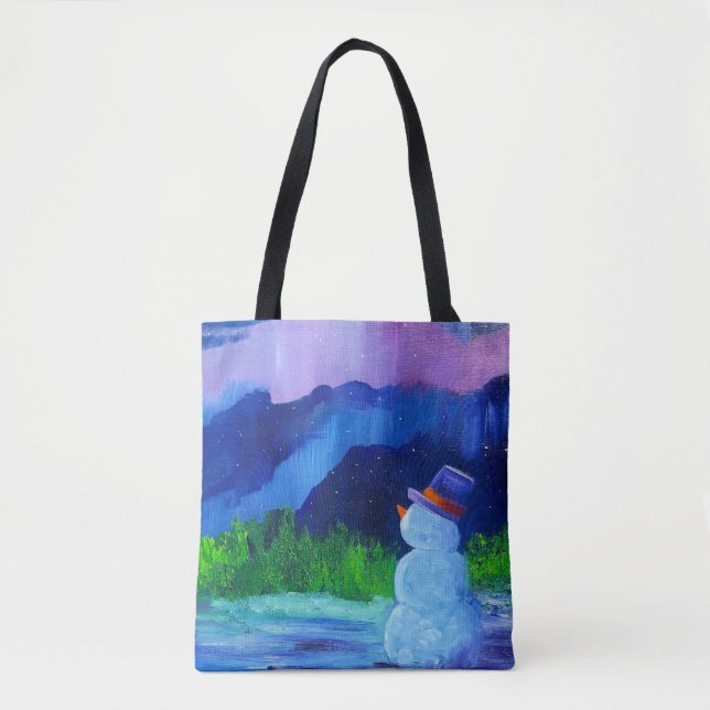 Alaskan Snowmen Canvas Tote Tasche (Vorderseite)