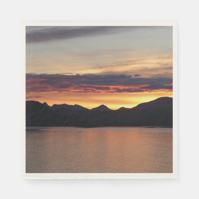 Alaskan Sunset I Beautiful Alaska Fotografie Serviette (Vorderseite)