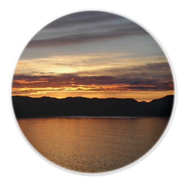 Alaskan Sunset II Schöne Alaska Fotografie Keramikknauf (Vorderseite)