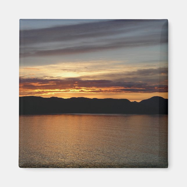 Alaskan Sunset II Schöne Alaska Fotografie Magnet (Vorne)