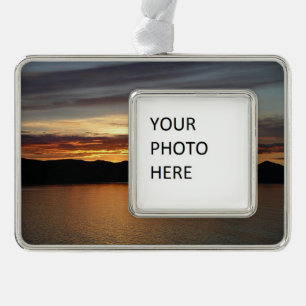 Alaskan Sunset II Schöne Alaska Fotografie Rahmen-Ornament Silber