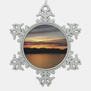 Alaskan Sunset II Schöne Alaska Fotografie Schneeflocken Zinn-Ornament