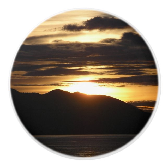 Alaskan Sunset III Schöne Alaska Fotografie Keramikknauf (Vorderseite)
