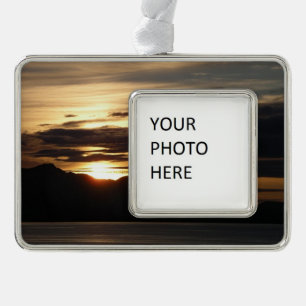 Alaskan Sunset III Schöne Alaska Fotografie Rahmen-Ornament Silber