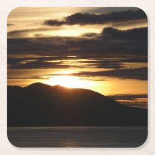 Alaskan Sunset III Schöne Alaska Fotografie Rechteckiger Pappuntersetzer