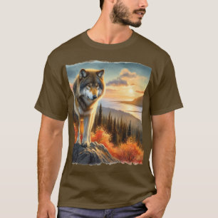 Alaskan Timber Wolf Herbstsaison Herren T-Shirt