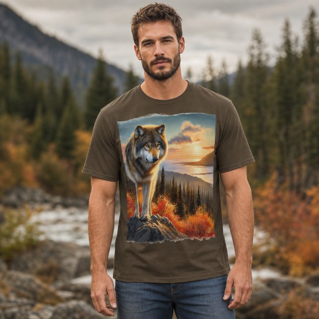Alaskan Timber Wolf Herbstsaison Mens T-Shirt (Von Creator hochgeladen)