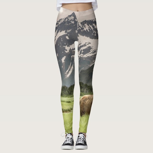 Alaskan Ufer, Grizzlybär Leggings (Vorderseite)