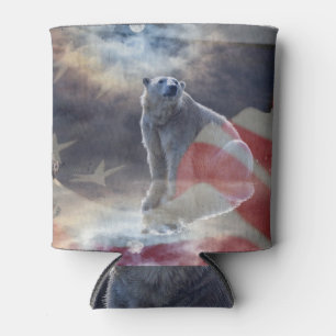Alaskanischer Eisbär Amerikanische Flagge Dosenkühler